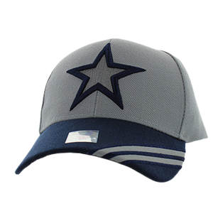Adjustable Baseball Hat - Big Star Velero (Gray/Navy) - MK Distro