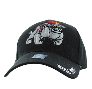 Adjustable Baseball Hat - Bull Dog (Solid Black) - MK Distro