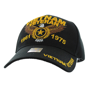 Adjustable Baseball Hat - Vietnam Veteran (Solid Black) - MK Distro