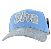 Adjustable Baseball Hat - Diva (Blue/Silver) - MK Distro