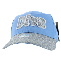 Adjustable Baseball Hat - Diva (Blue/Silver) - MK Distro