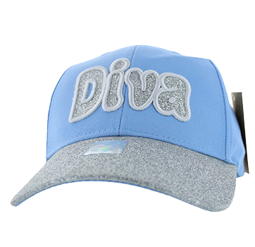 Adjustable Baseball Hat - Diva (Blue/Silver) - MK Distro