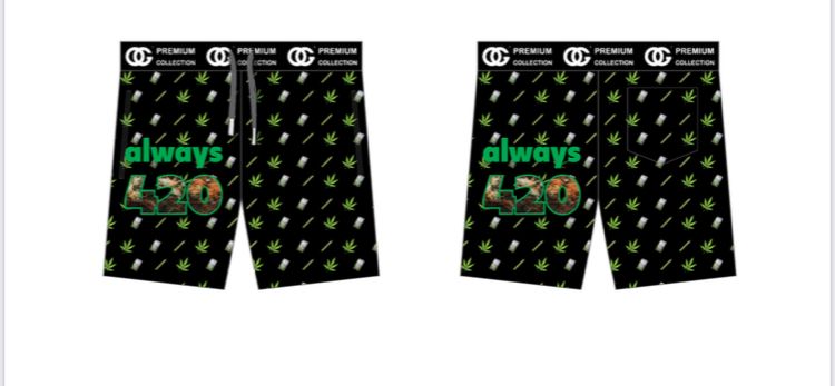 Always 420 with Weed Leaf Basket Ball Shorts - MK Distro