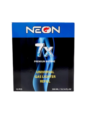 Neon 7x Premium Butane - Universal Gas Lighter Refill (12 x 300mL) - MK Distro