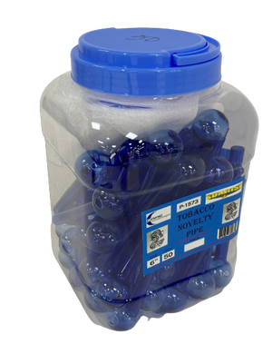 6" Blue Tobacco Novelty Pipe P-1573 (50ct Jar) - MK Distro