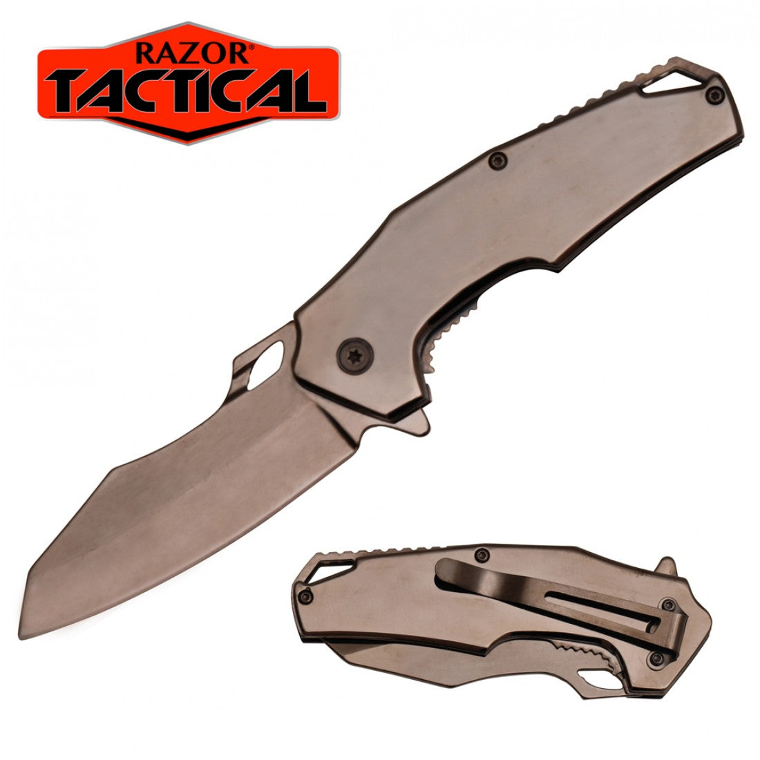 RT-7112 Titanium Black Spring Assisted Knife (60/12/10*7*17/28) - MK Distro